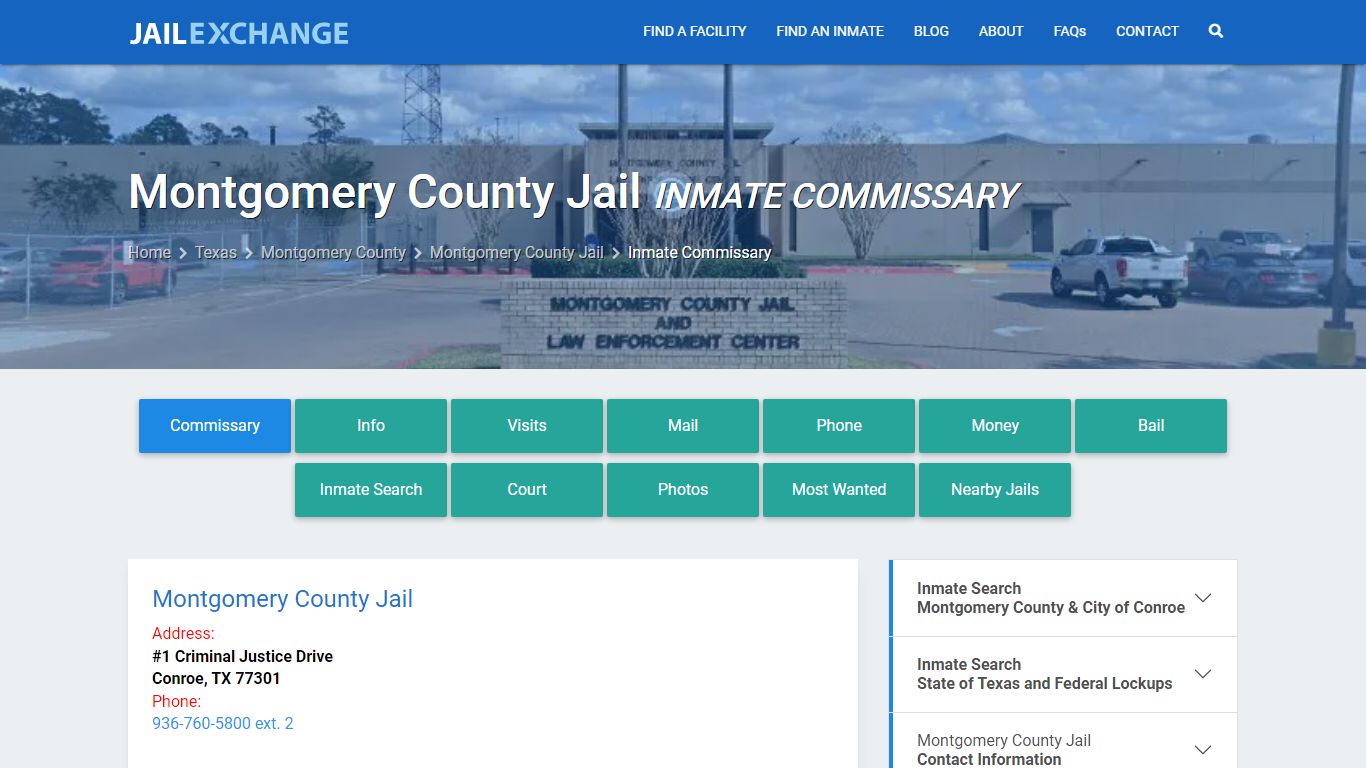 Inmate Commissary, Care Packs - Montgomery County Jail, TX