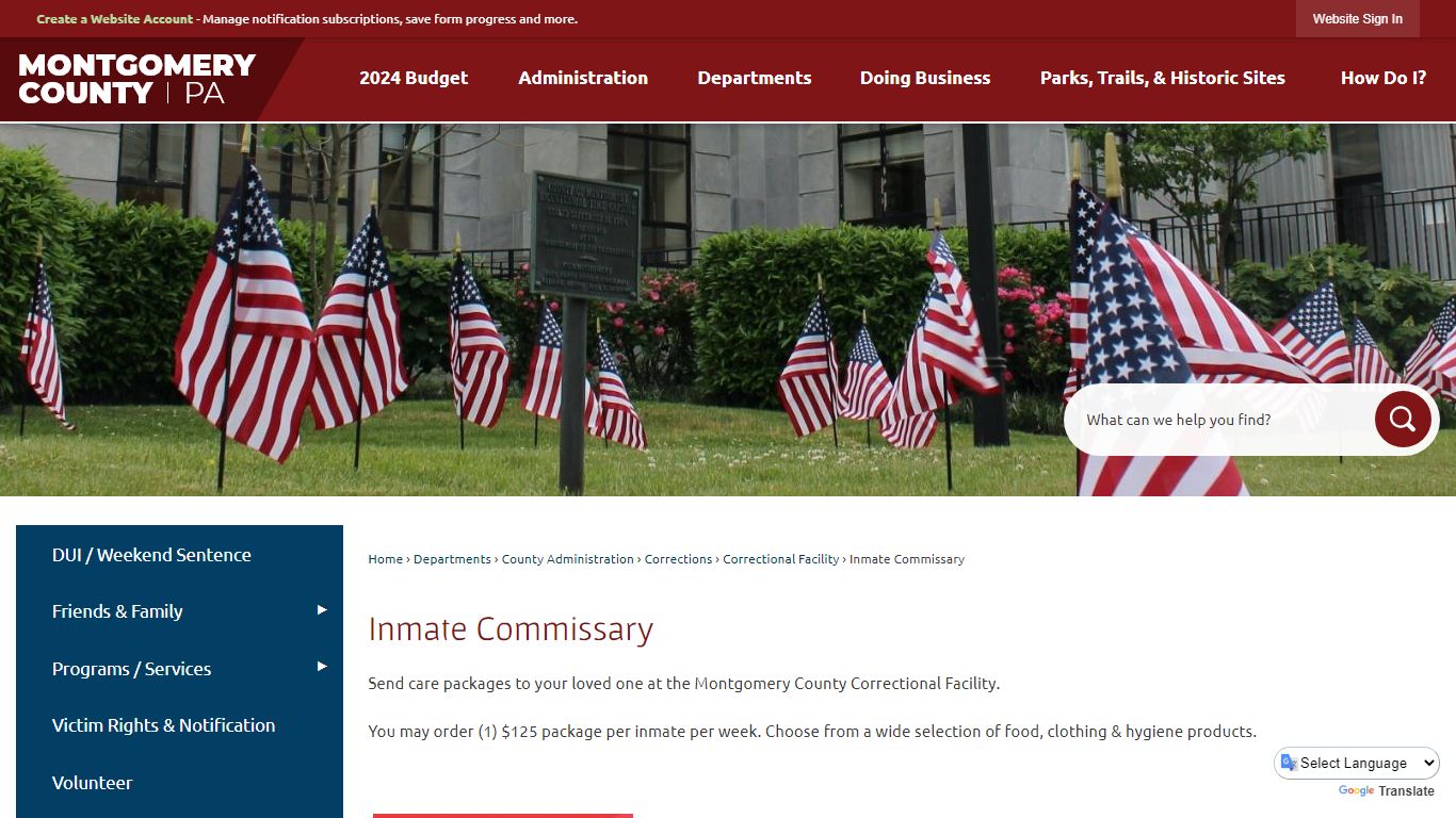 Inmate Commissary | Montgomery County, PA - Official Website